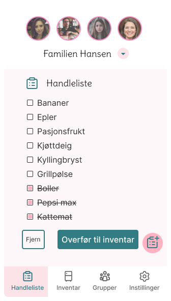 Hamle: shared shopping list